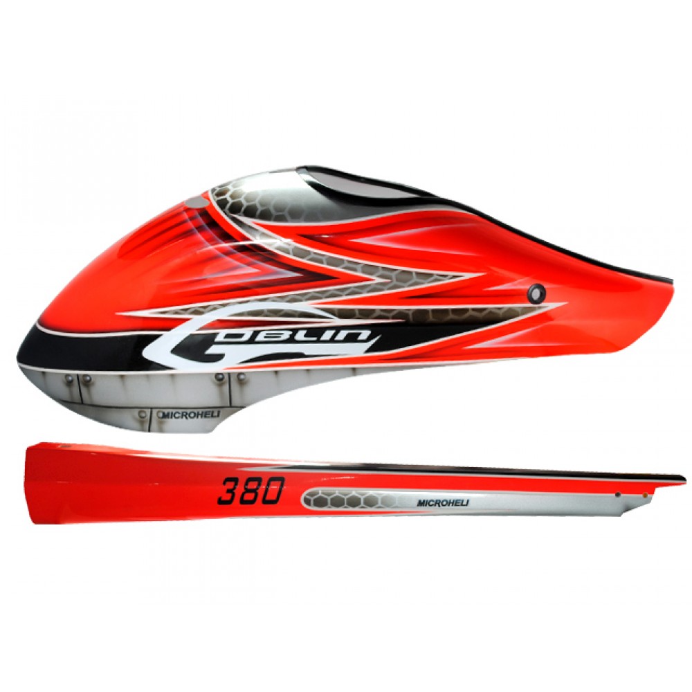 Airbrush Fiberglass Red Racing Fuselage - GOBLIN 380